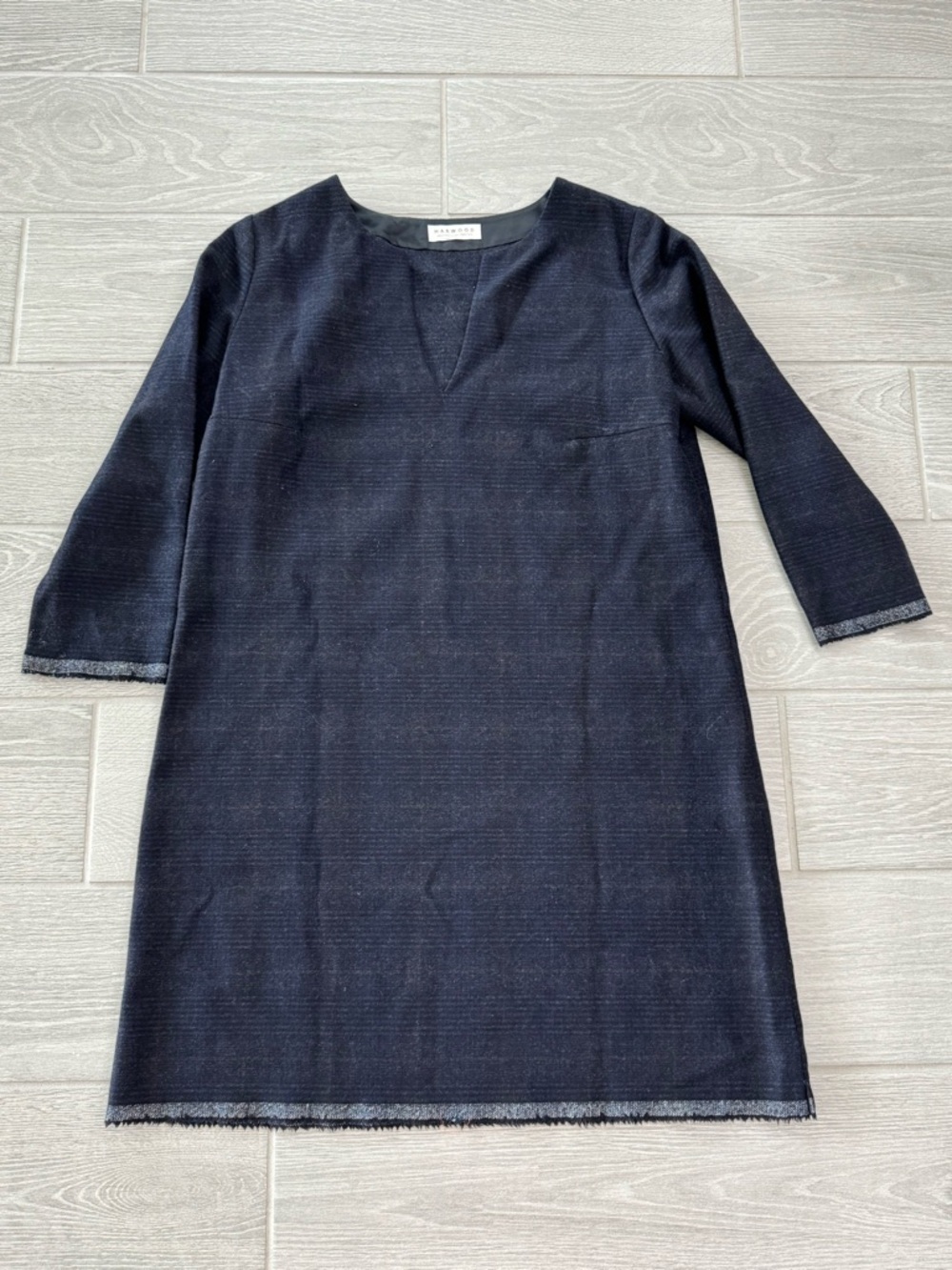 HARWOOD SAN FRANCISCO 100% Cashmere Blue Plaid Tunic Dress Size XS VGUC